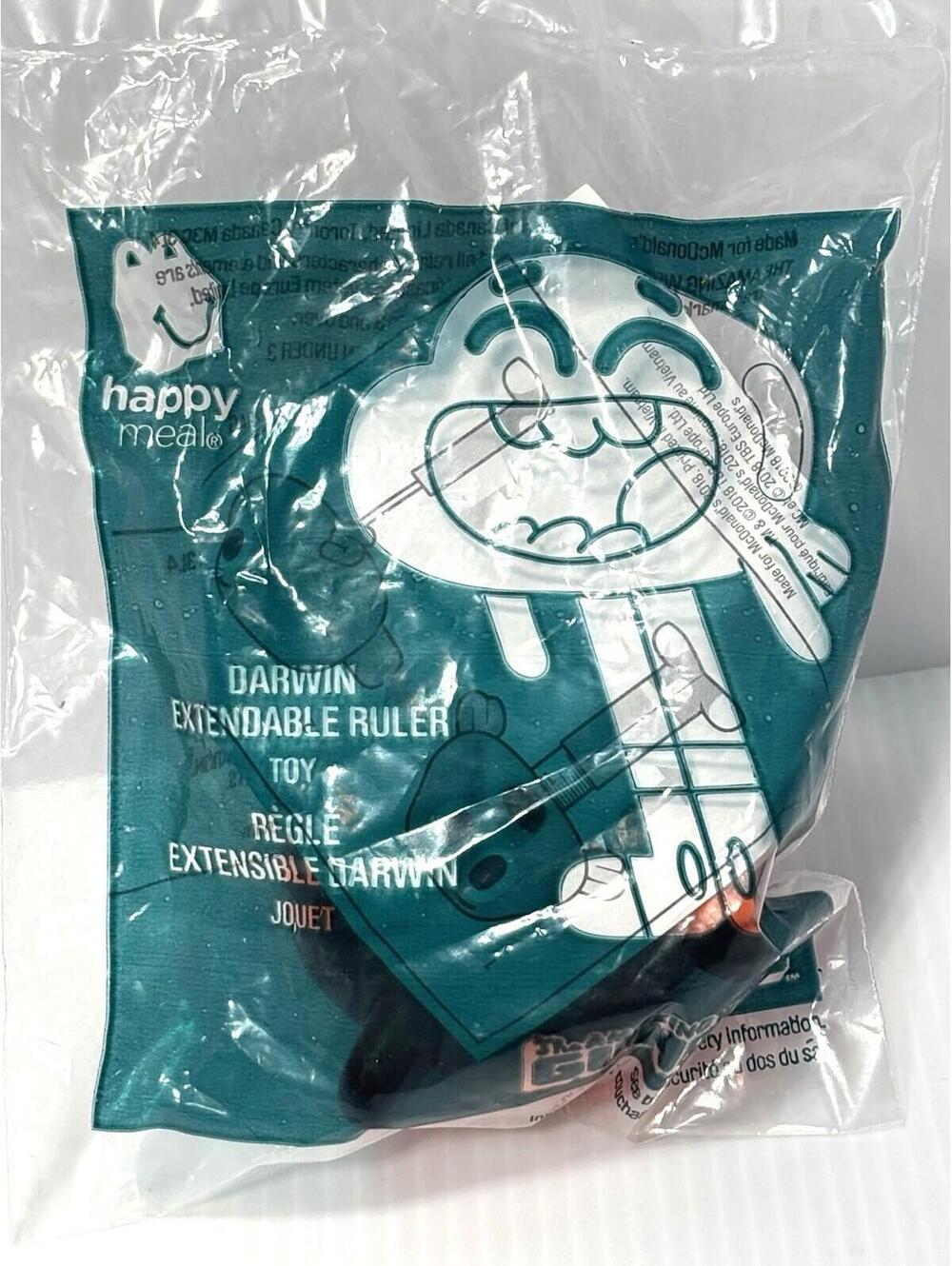 McDonalds Amazing World of Gumball Darwin Extendable Ruler Toy Sealed Brand New